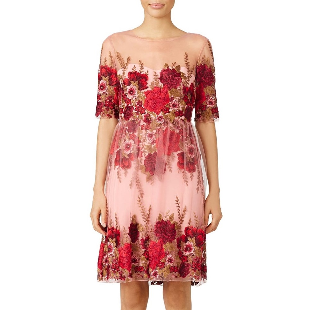 Marchesa notte rose throw dress
